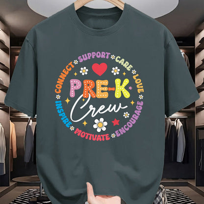 Best Teacher Shirt, Funny Teacher UnisexT-Shirt/Hoodie/Sweatshirt HLT00 - Pre-K Crew 1st Day of School Funny Preschool Teacher T-Shirt