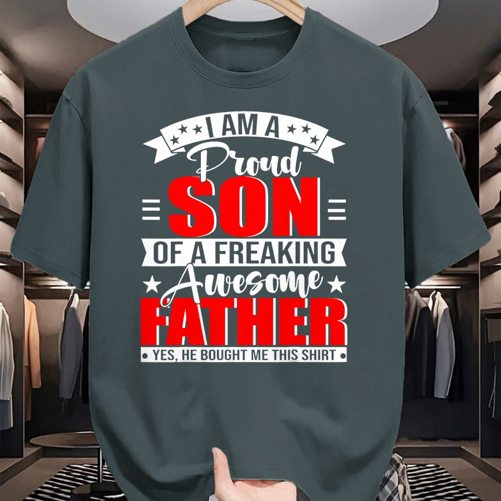 Gift for Dad Shirt, Funny Dad Unisex T-Shirt/Hoodie/Sweatshirt HLT00 – I_m A Proud Son Of A Freaking Awesome Father Gifts T-Shirt