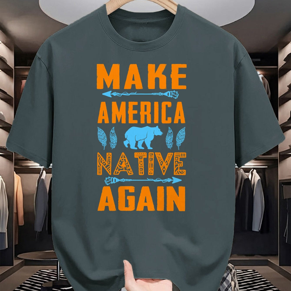 Native American T-Shirts, Vintage Native American Unisex T-Shirt/Hoodie/Sweatshirt HLT00 - Make America Native Again Pride Indian People