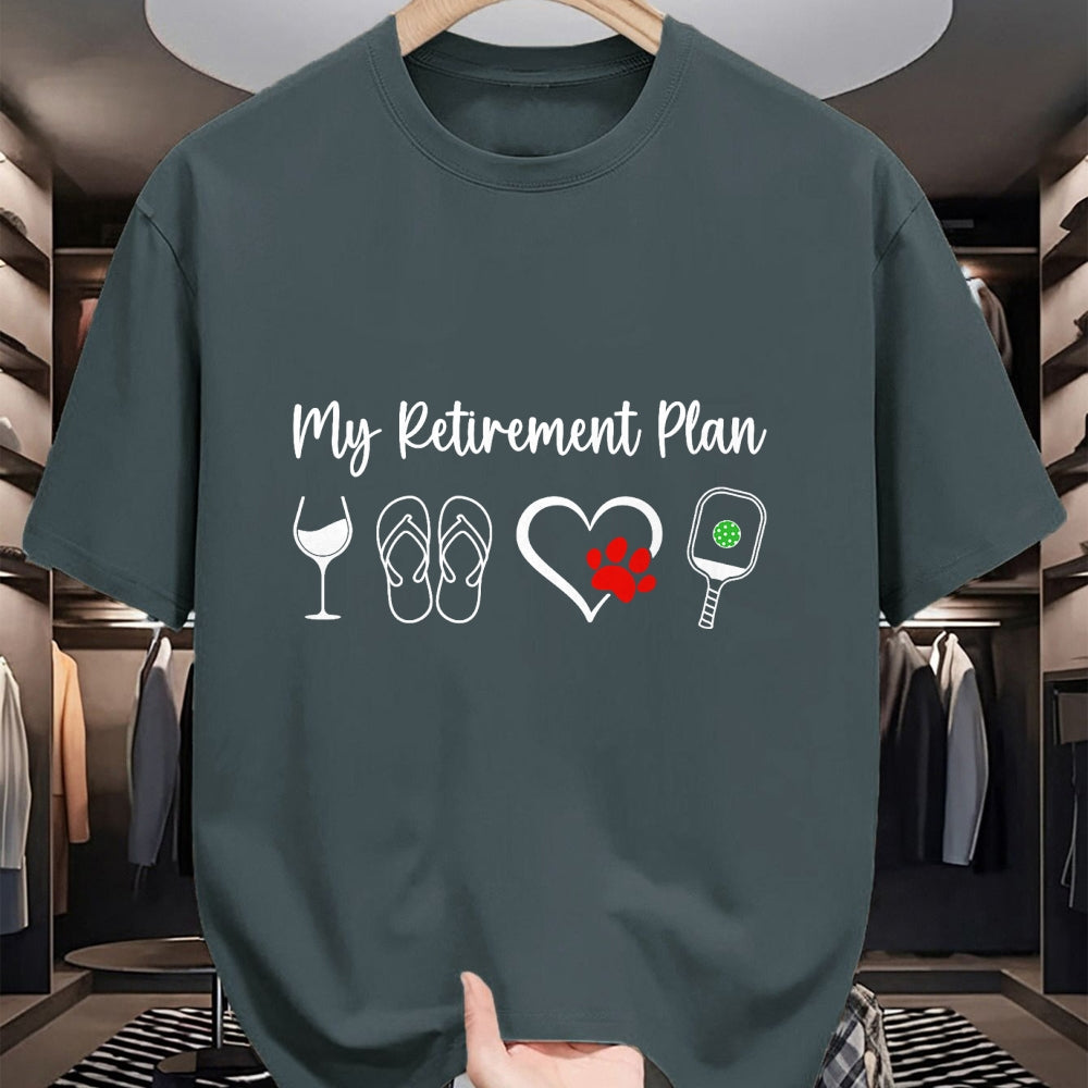 Funny Pickleball Shirt, Pickleball Lover Unisex T-Shirt/Hoodie/Sweatshirt HLT00 - Funny Retirement Pickleball Plan Wine Dog Lover Men Women T-Shirt