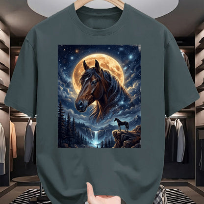 Best Horse Lover Shirt , Funny Horse UnisexT-Shirt/Hoodie/Sweatshirt HLT00 -Mystical Retro Majestic Horse Spirit Animal Full Moon Nature T-Shirt