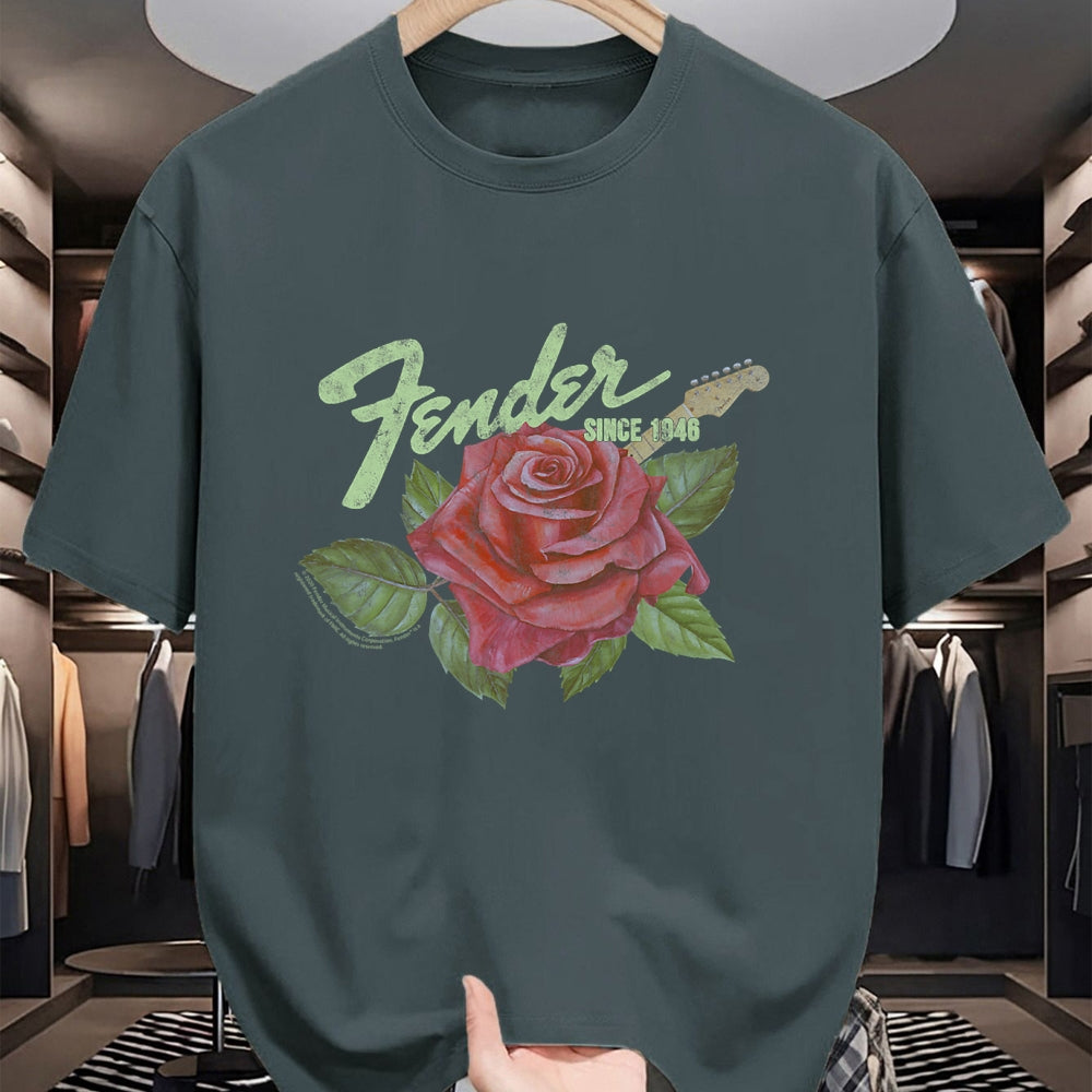 Guitar Lover Shirt, Funny Guitar UnisexT-Shirt/Hoodie/Sweatshirt HLT00 - Fender Rose Guitar Classic Vintage Style T-Shirt