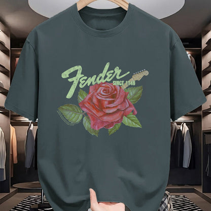 Guitar Lover Shirt, Funny Guitar UnisexT-Shirt/Hoodie/Sweatshirt HLT00 - Fender Rose Guitar Classic Vintage Style T-Shirt