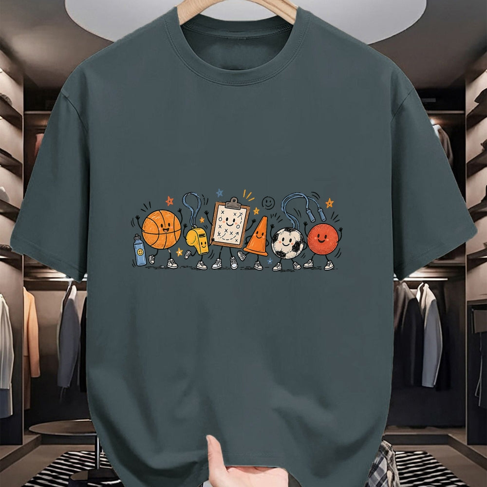 Best Teacher Shirt, Funny Teacher UnisexT-Shirt/Hoodie/Sweatshirt HLT00 - PE Teacher Doodle Physical Education Basketball Back to T-Shirt