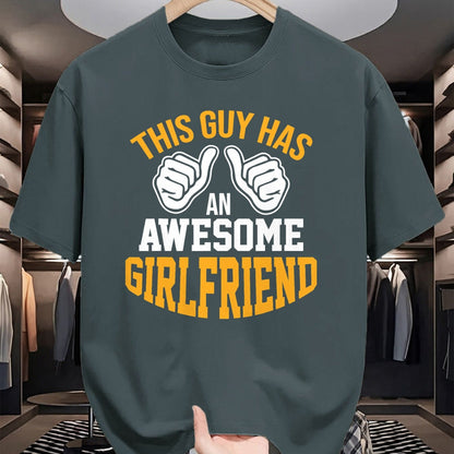 Best Wife Shirt, Wife and Husband Unisex T-Shirt/Hoodie/Sweatshirt HLT00 - This Guy Has An Awesome Girlfriend Partner Pair Forgiven T-Shirt