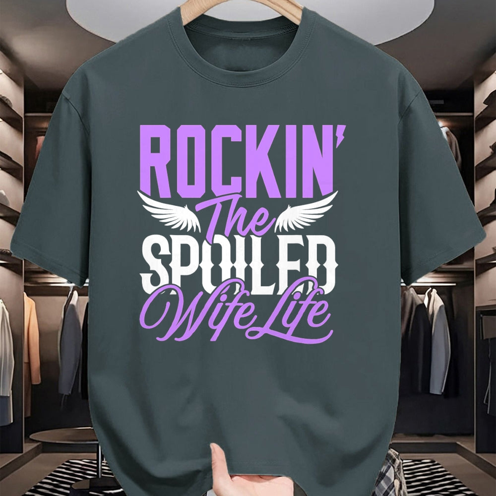 Best Wife Shirt, Wife and Husband Unisex T-Shirt/Hoodie/Sweatshirt HLT00 - Gift for wife T shirt, spoiled wife   Rockin the Spoiled Wife life Shirt Funny Marriage Wife Women T