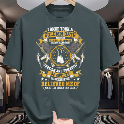 Proud Veteran Shirt, Funny Veteran UnisexT-Shirt/Hoodie/Sweatshirt HLT00 - I Once Took A Solemn Oath to Defend The Constitution Veteran T-Shirt