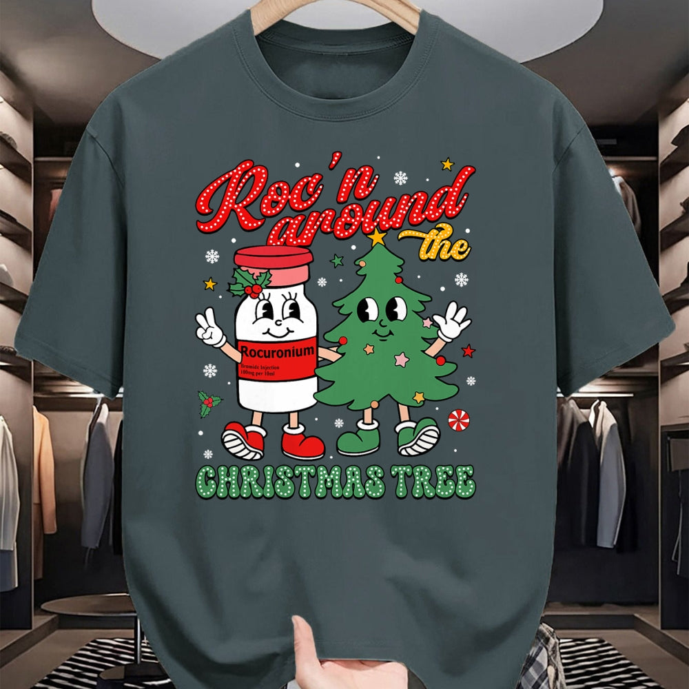 Funny Nurse Shirt, Nurse Unisex T-Shirt/Hoodie/Sweatshirt HLT00 - Roc'n Around The Christmas Tree ER ED ICU Nurse Christmas T-Shirt