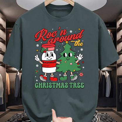 Funny Nurse Shirt, Nurse Unisex T-Shirt/Hoodie/Sweatshirt HLT00 - Roc'n Around The Christmas Tree ER ED ICU Nurse Christmas T-Shirt