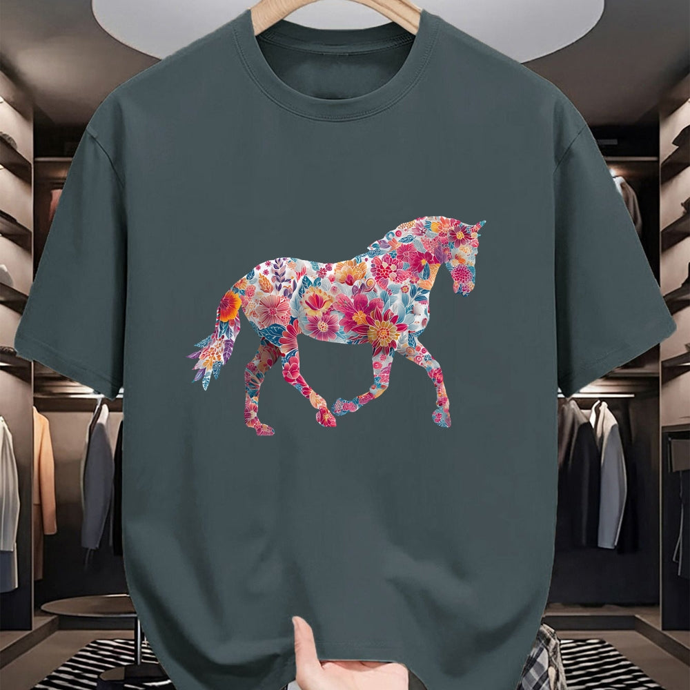 Best Horse Lover Shirt , Funny Horse UnisexT-Shirt/Hoodie/Sweatshirt HLT00 - Horse Flower Equestrian Riding Floral Pattern Graphic T-Shirt