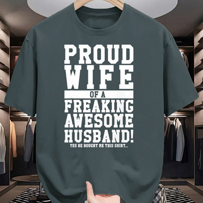 Best Wife Shirt, Wife and Husband Unisex T-Shirt/Hoodie/Sweatshirt HLT00 - Gift for wife T shirt, lucky wife   Proud Wife Of A Freaking Awesome Husband! Gift T-Shirt