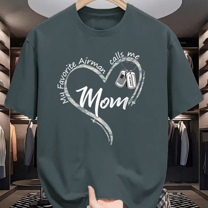Gift for Mom Shirt, Funny Mom Unisex T-Shirt/Hoodie/Sweatshirt HLT00 - My Favorite Airman Calls Me Mom Air Force Graduation Mom T-Shirt