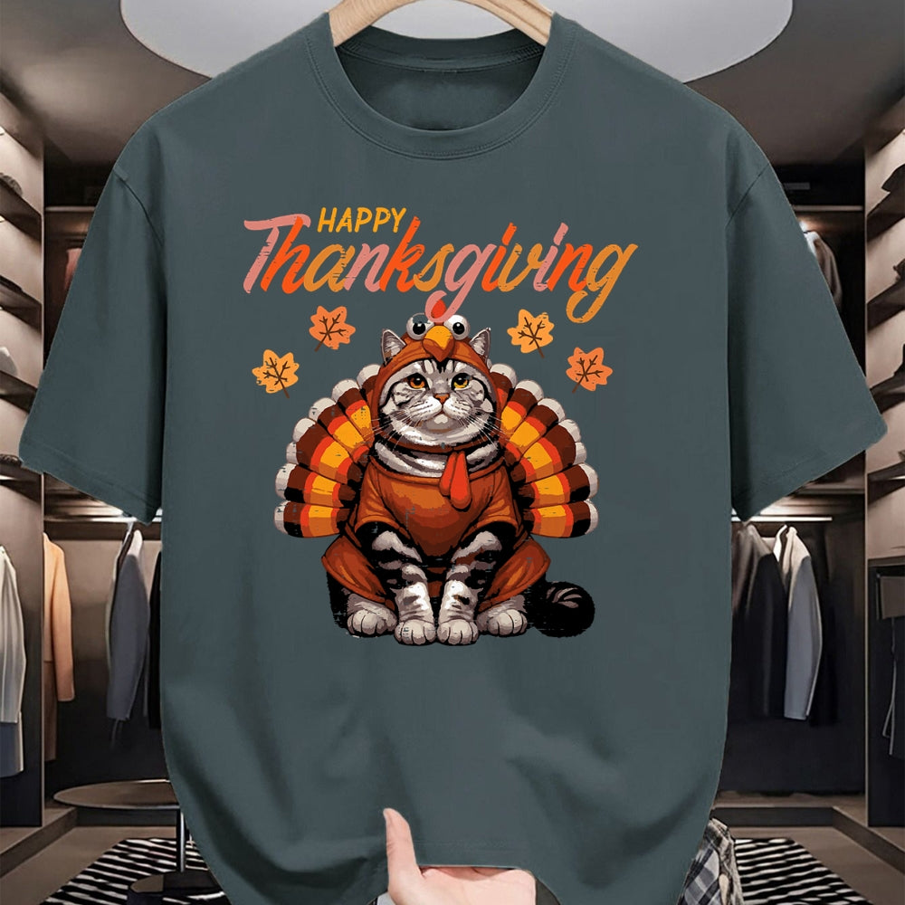 Best Thanksgiving Family Shirt , Funny Thanksgiving UnisexT-Shirt/Hoodie/Sweatshirt HLT00 - Happy Thanksgiving Cat Turkey Day Fall Women Girls Kids Men T-Shirt