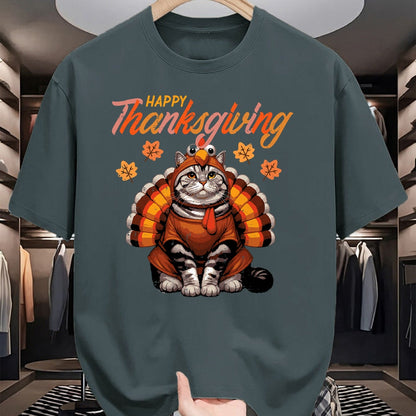 Best Thanksgiving Family Shirt , Funny Thanksgiving UnisexT-Shirt/Hoodie/Sweatshirt HLT00 - Happy Thanksgiving Cat Turkey Day Fall Women Girls Kids Men T-Shirt
