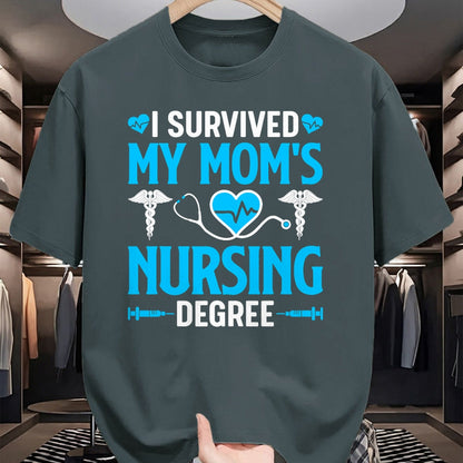 Funny Nurse Shirt, Nurse Unisex T-Shirt/Hoodie/Sweatshirt HLT00 - I Survived My Mom's Nursing Degree Nurse Graduation T-Shirt