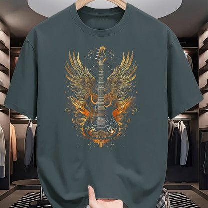 Guitar Lover Shirt, Funny Guitar UnisexT-Shirt/Hoodie/Sweatshirt HLT00 - Electric Guitar with Wings Baroque Rock Design Art T-Shirt