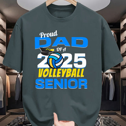 Gift for Dad Shirt, Funny Dad Unisex T-Shirt/Hoodie/Sweatshirt HLT00 – Senior Dad 2025 Proud Dad of a 2025 Senior Volleyball T-Shirt