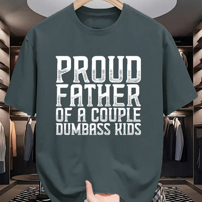 Gift for Dad Shirt, Funny Dad Unisex T-Shirt/Hoodie/Sweatshirt HLT00 – Proud Father Of A Couple Dumbass Kids Funny Father_s Day T-Shirt