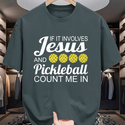 Funny Pickleball Shirt, Pickleball Lover Unisex T-Shirt/Hoodie/Sweatshirt HLT00 - Distressed Jesus Pickleball Player Worship Church Graphic T-Shirt
