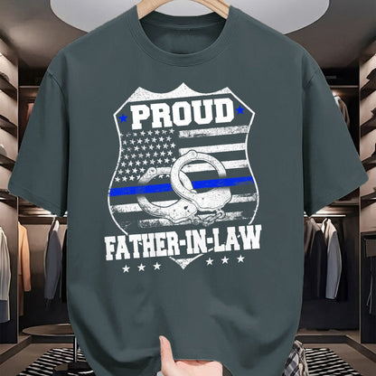 Gift for Dad Shirt, Funny Dad Unisex T-Shirt/Hoodie/Sweatshirt HLT00 – Proud Father-in-law Of Police Officer gift Police Officer T-Shirt