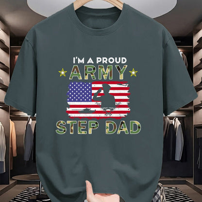 Gift for Dad Shirt, Funny Dad Unisex T-Shirt/Hoodie/Sweatshirt HLT00 – Proud Army StepDad-I_m A Proud Army Step Dad Camouflage Army T-Shirt