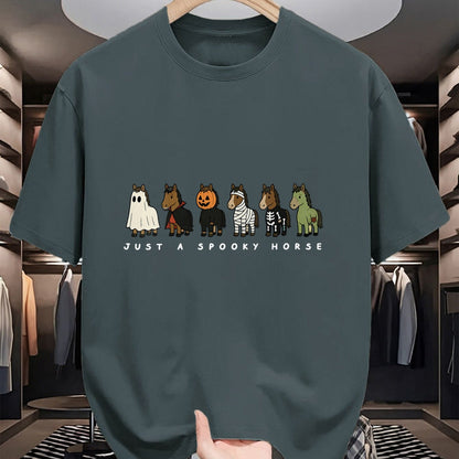 Best Horse Lover Shirt , Funny Horse UnisexT-Shirt/Hoodie/Sweatshirt HLT00 - Women_s Cute Funny Just A Spooky Horse Ghost Monsters Halloween V-Neck T-Shirt