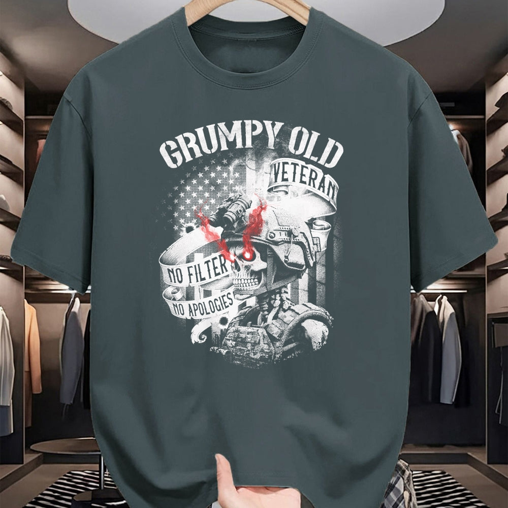 Proud Veteran Shirt, Funny Veteran UnisexT-Shirt/Hoodie/Sweatshirt HLT00 - Grumpy Old Veteran Funny Patriotic Military Humor Design T-Shirt