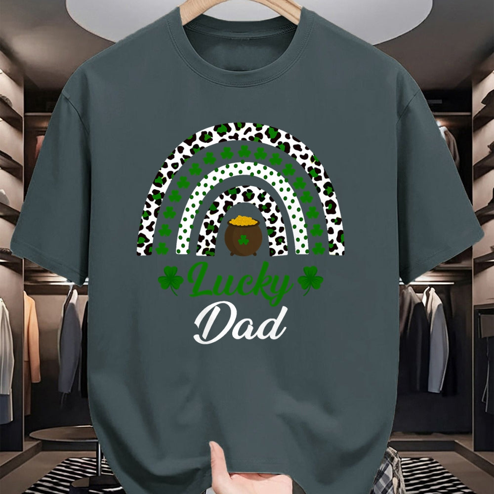 Gift for Dad Shirt, Funny Dad Unisex T-Shirt/Hoodie/Sweatshirt HLT00 – Lucky Dad Rainbow St Patricks Day Lucky Dad T-Shirt