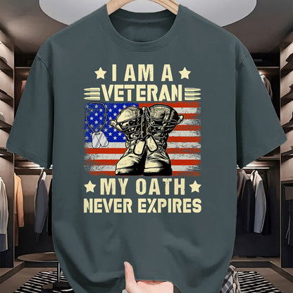 Proud Veteran Shirt, Funny Veteran UnisexT-Shirt/Hoodie/Sweatshirt HLT00 - I am A Veteran My Oath Never Expires Veteran Day USA Flag T-Shirt
