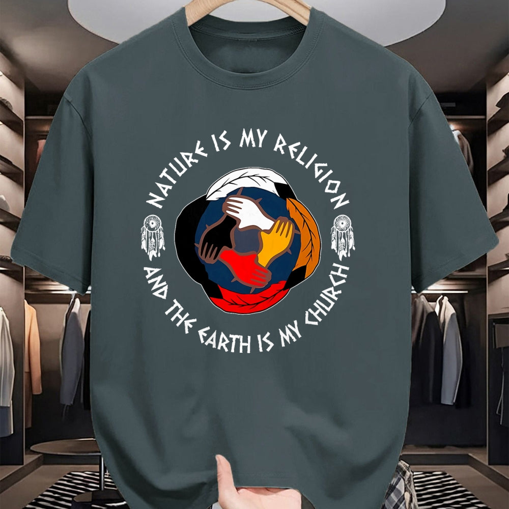 Native American T-Shirts, Vintage Native American Unisex T-Shirt/Hoodie/Sweatshirt HLT00 - Nature Is My Religion And Earth Is My Church Native American