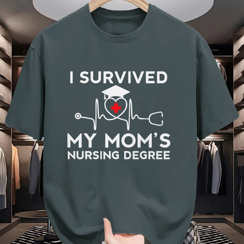 Funny Nurse Shirt, Nurse Unisex T-Shirt/Hoodie/Sweatshirt HLT00 - I survived My Mom's Nursing Degree, Proud Son Daughter Nurse T-Shirt