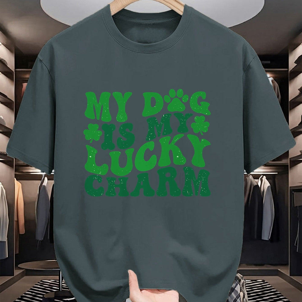 Gift for Mom Shirt, Funny Mom Unisex T-Shirt/Hoodie/Sweatshirt HLT00 - My Dog Is My Lucky Charm Retro St Patricks Day Dog Mom T-Shirt