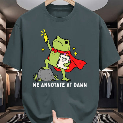 Best Teacher Shirt, Funny Teacher UnisexT-Shirt/Hoodie/Sweatshirt HLT00 - We Annotate At Dawn English Teacher Funny Frog Reader T-Shirt