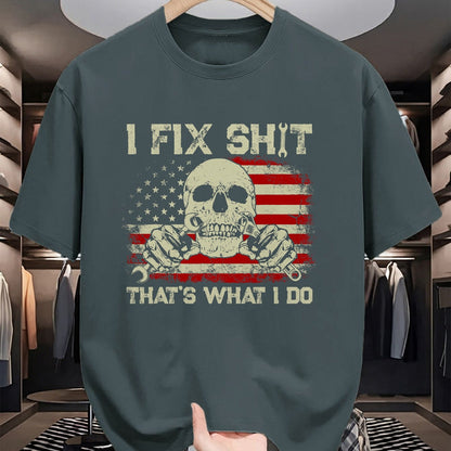 Best Mechanic Life Shirt, Funny Mechanic UnisexT-Shirt/Hoodie/Sweatshirt HLT00 - I Fix Shit That's What I Do Vintage Mechanic American Flag T-Shirt