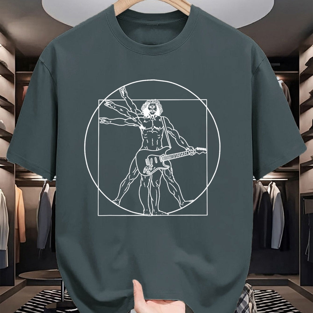 Guitar Lover Shirt, Funny Guitar UnisexT-Shirt/Hoodie/Sweatshirt HLT00 - Guitar Da Vinci Vitruvian Man Guitar Player Musicians T-Shirt