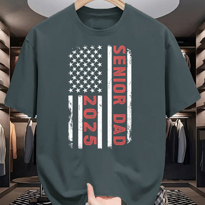 Gift for Dad Shirt, Funny Dad Unisex T-Shirt/Hoodie/Sweatshirt HLT00 – Senior Dad 2025 US Flag Class Of 2025 Dad Of Senior 2025 T-Shirt