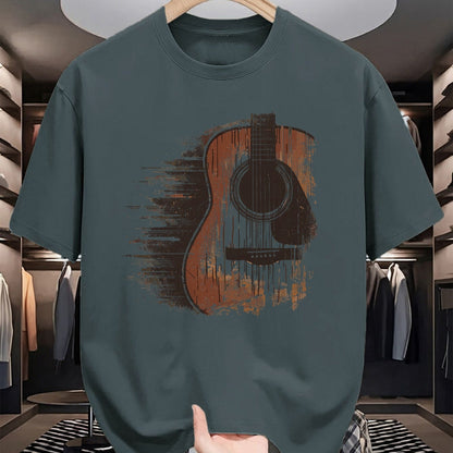 Guitar Lover Shirt, Funny Guitar UnisexT-Shirt/Hoodie/Sweatshirt HLT00 - Musician Guitarist Distressed Acoustic Guitar T-Shirt, Unisex-Adults, Blue, Small, Short Sleeve