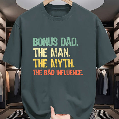 Gift for Dad Shirt, Funny Dad Unisex T-Shirt/Hoodie/Sweatshirt HLT00 – Bonus Dad The Man Myth Bad Influence Funny Step-Dad Stepdad T-Shirt