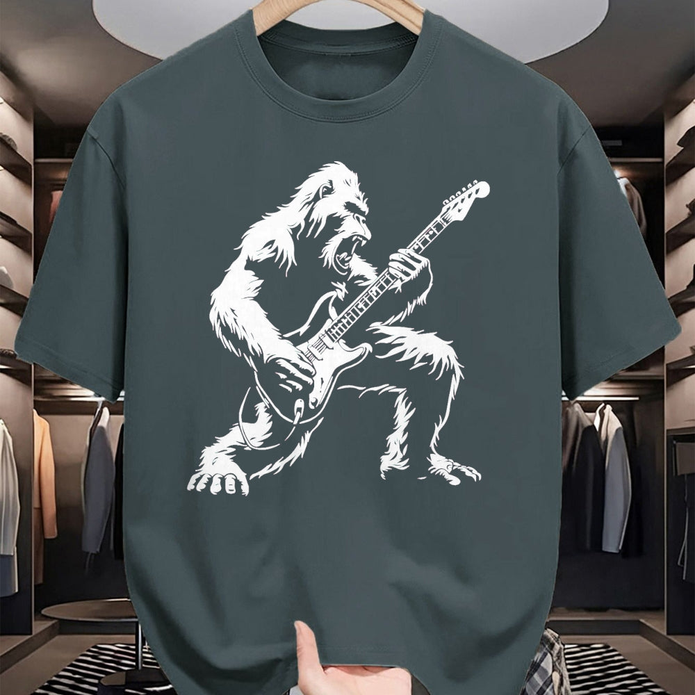 Guitar Lover Shirt, Funny Guitar UnisexT-Shirt/Hoodie/Sweatshirt HLT00 - Bigfoot Playing Guitar Rock Music Band Sasquatch T-Shirt, Men, Black, 3X-Large