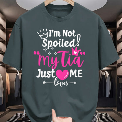 Best Wife Shirt, Wife and Husband Unisex T-Shirt/Hoodie/Sweatshirt HLT00 - I'm Not Spoiled My Tia Just Loves Me Aunt Team Kids Matching T-Shirt
