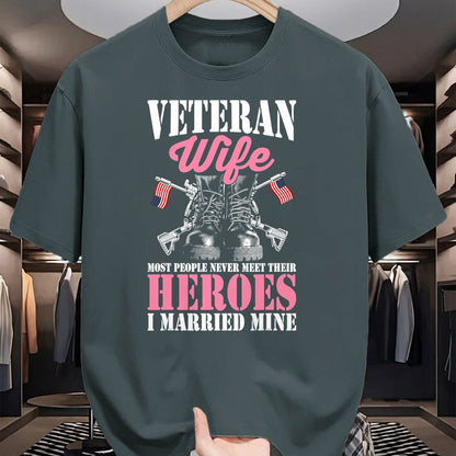 Proud Veteran Shirt, Funny Veteran UnisexT-Shirt/Hoodie/Sweatshirt HLT00 - Veteran Wife Married Mine Proud Military Veteran Husband T-Shirt