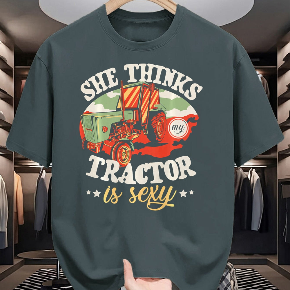 Best Farmer Life Shirt, Funny Farmer UnisexT-Shirt/Hoodie/Sweatshirt HLT00 - Mens She Thinks My Tractor is Sexy Farmer Agriculture Farm Performance T-Shirt