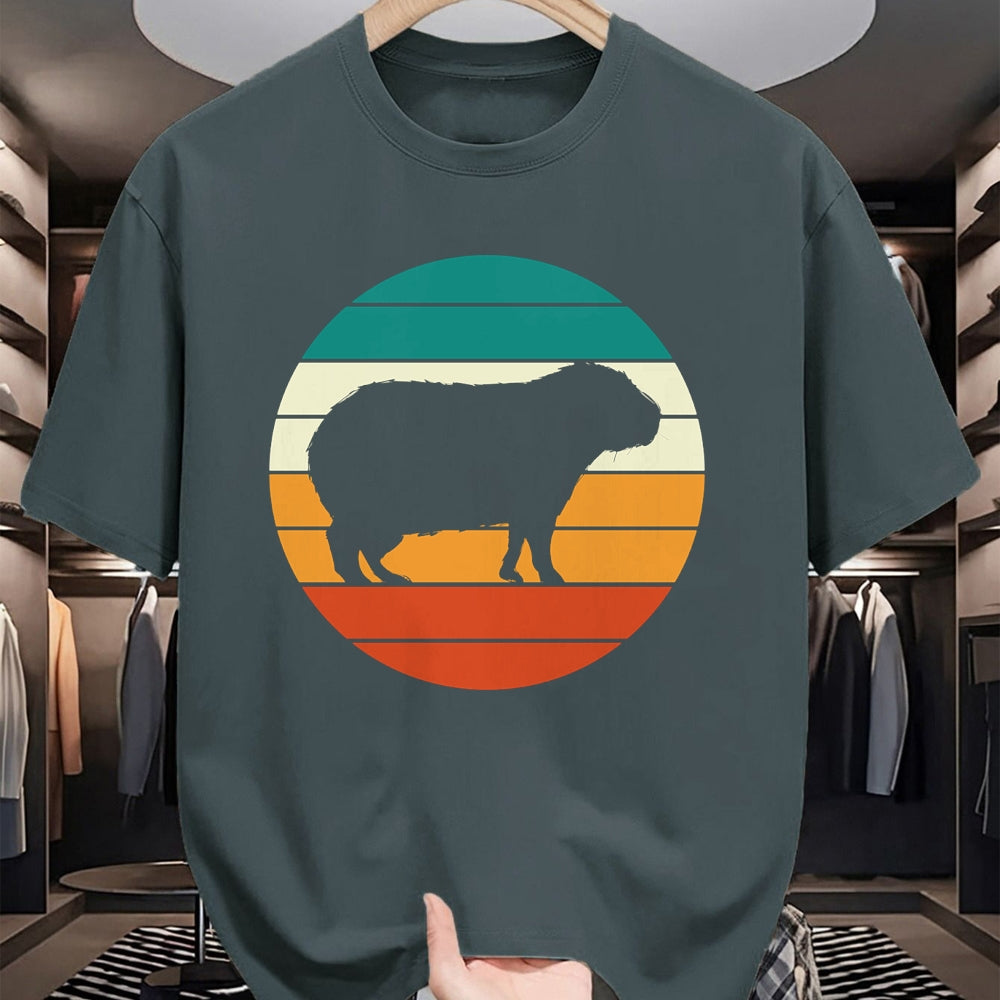 Cute Capybara Shirt, Funny Capybara Unisex T-Shirt/Hoodie/Sweatshirt HLT00 - Retro Rodent Funny Capybara Dont Be Worry Be Capy T-Shirt, Men, Black, 3X-Large