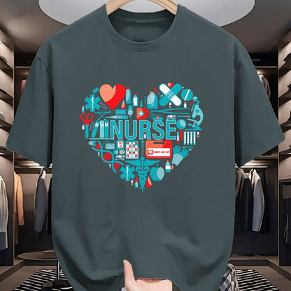 Funny Nurse Shirt, Nurse Unisex T-Shirt/Hoodie/Sweatshirt HLT00 - Nurse Love Nursing Student RN Nurse heart CNA women men gift T-Shirt