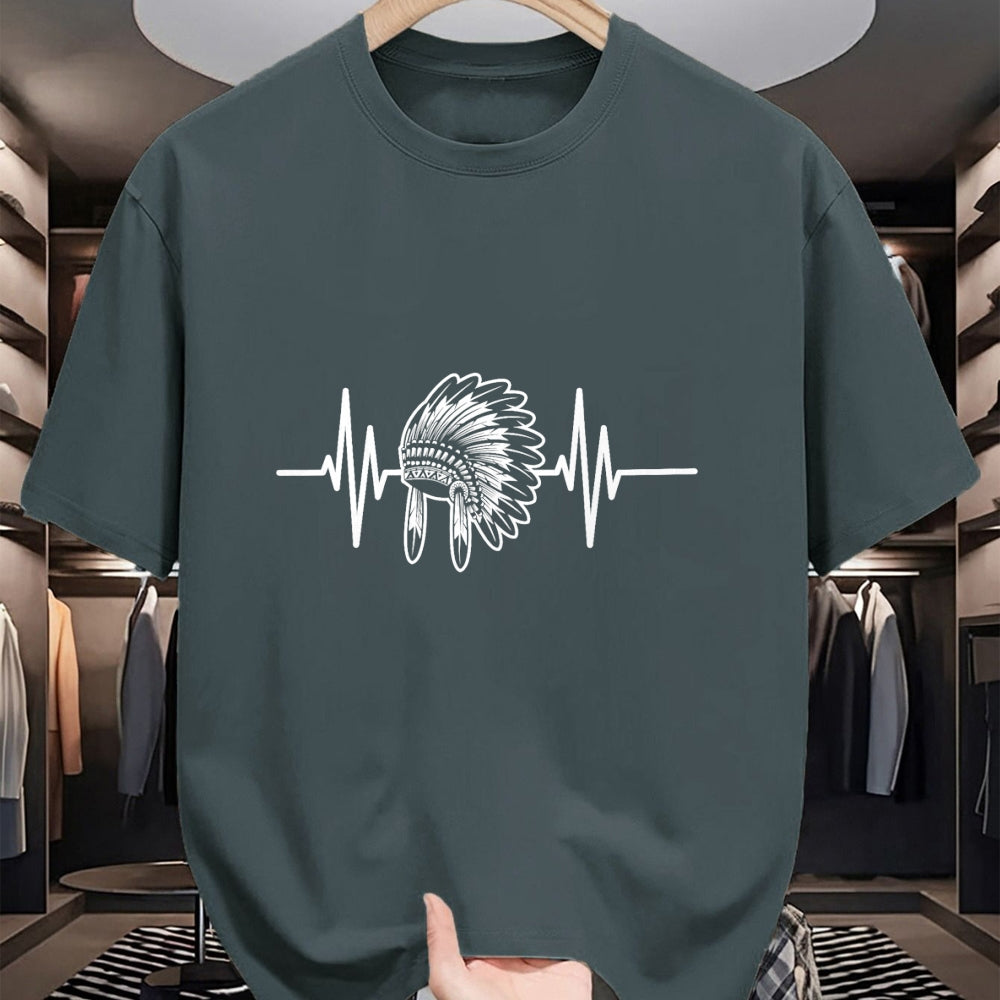 Native American T-Shirts, Vintage Native American Unisex T-Shirt/Hoodie/Sweatshirt HLT00 - Native Indian Headdress Heartbeat Indigenous Native American