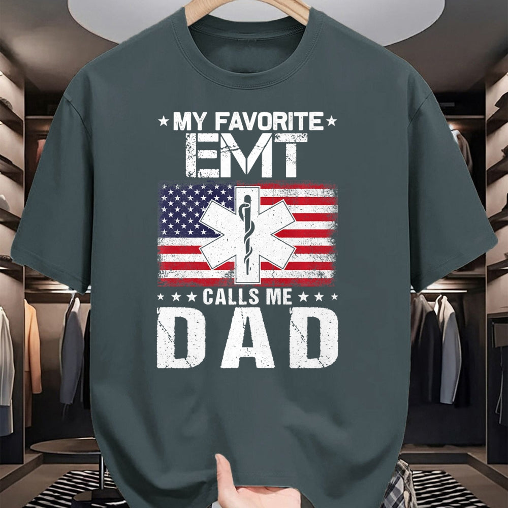 Gift for Dad Shirt, Funny Dad Unisex T-Shirt/Hoodie/Sweatshirt HLT00 – My Favorite EMT Calls Me Dad Proud Dad Father_s Day Premium T-Shirt