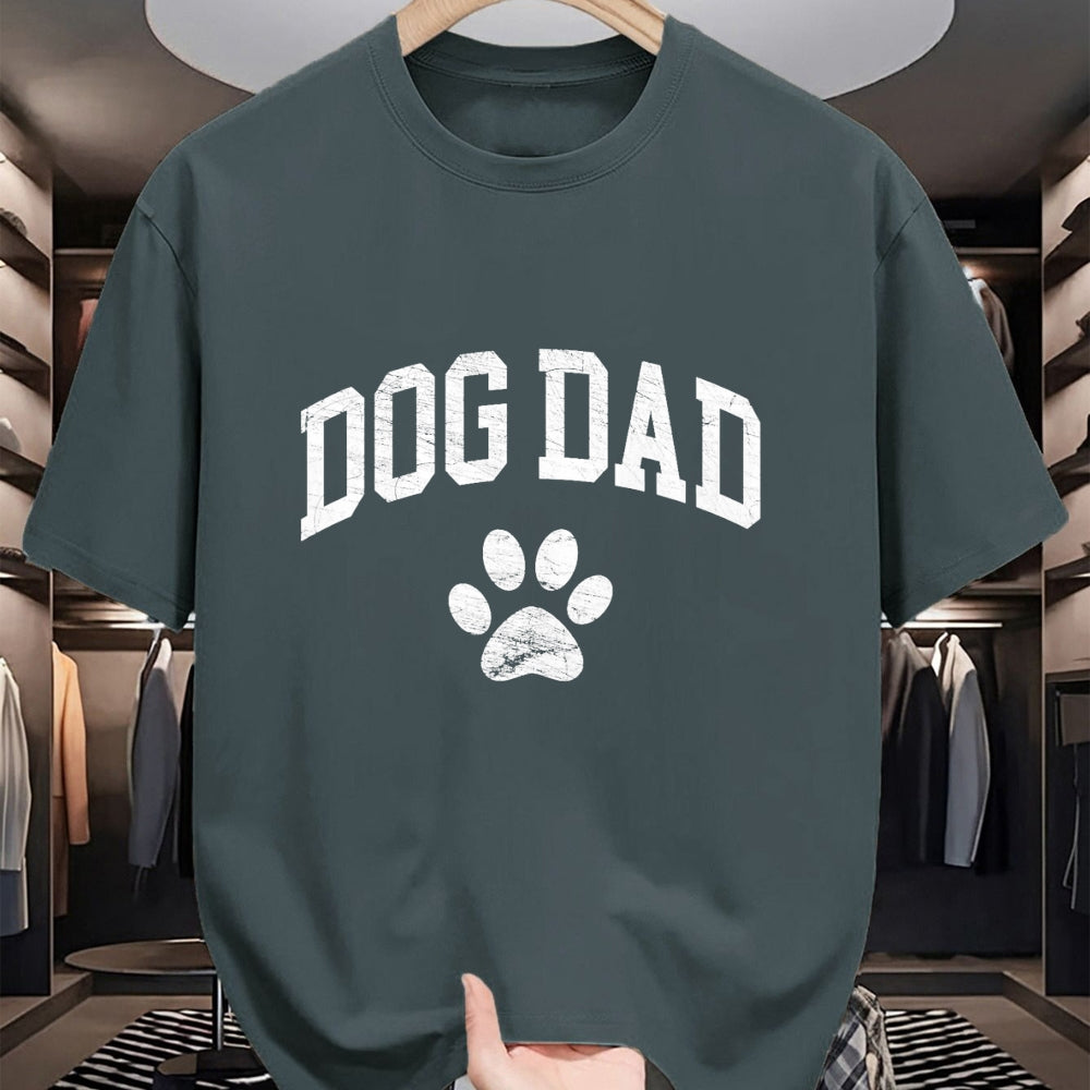Gift for Dad Shirt, Funny Dad Unisex T-Shirt/Hoodie/Sweatshirt HLT00 – Dog Dad - Distressed Design Style - Funny Dog Paw - Classic T-Shirt