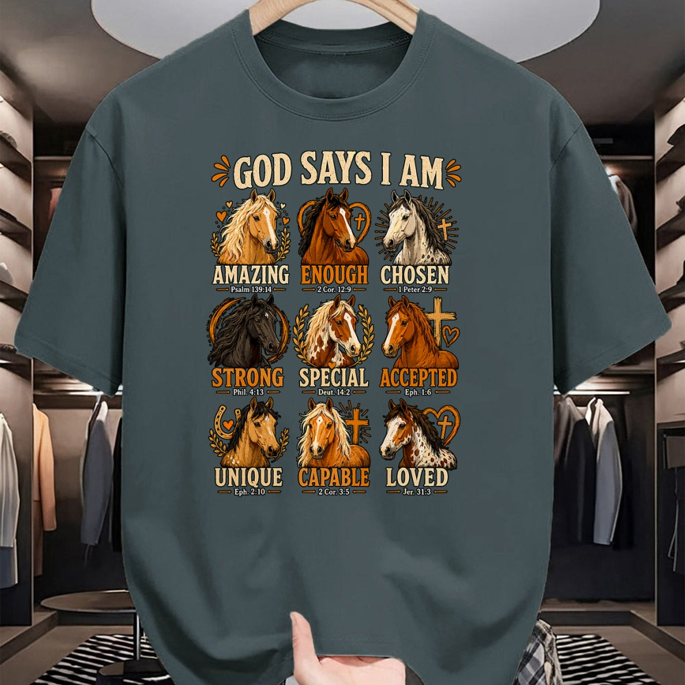 Best Horse Lover Shirt , Funny Horse UnisexT-Shirt/Hoodie/Sweatshirt HLT00 - God Says I Am Horse Bible Verse Faith Affirmation T-Shirt