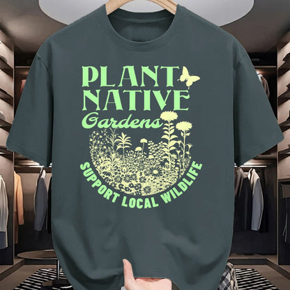 Native American T-Shirts, Vintage Native American Unisex T-Shirt/Hoodie/Sweatshirt HLT00 - Plant Native Gardens Support Local Wildlife Gardening