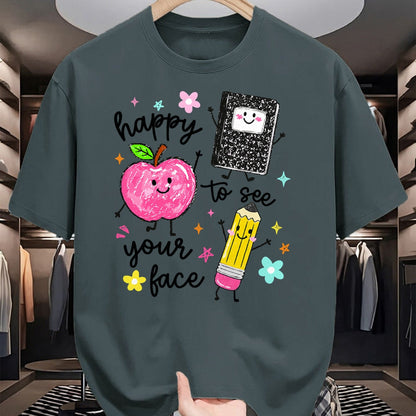 Best Teacher Shirt, Funny Teacher UnisexT-Shirt/Hoodie/Sweatshirt HLT00 - Happy to See Your Face Teacher School Supplies T-Shirt
